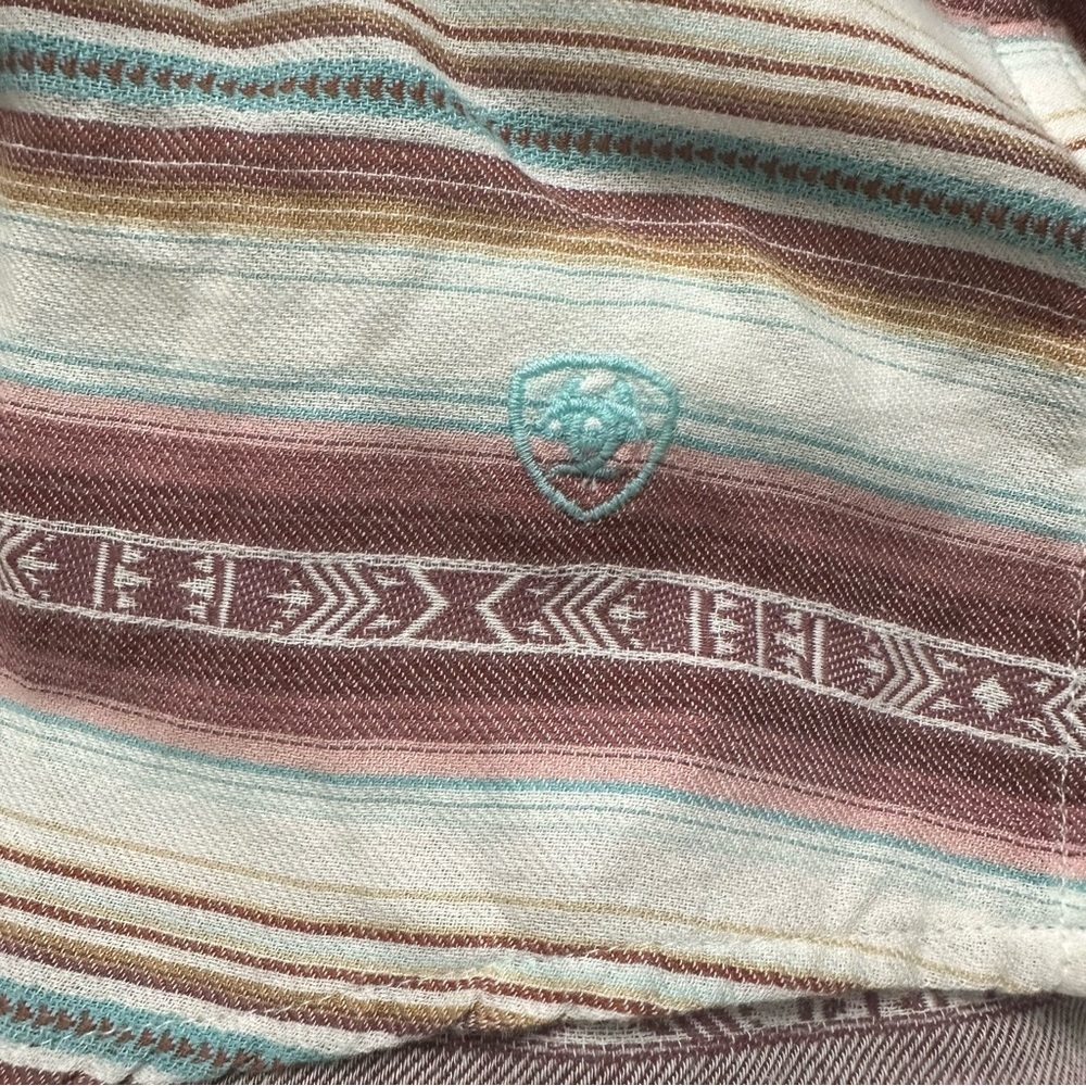 Ariat REAL Rosewood Snap Button Up Striped Shirt XLarge Southwestern Print NWT - Picture 5 of 8